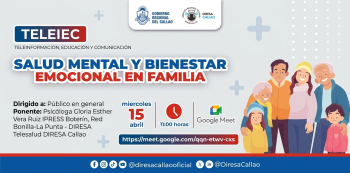  Charla virtual - "Salud mental y bienestar emocional en familia" Diresa Callao