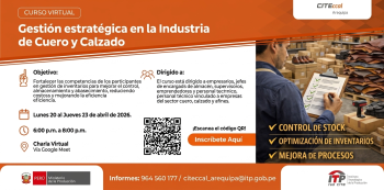  Curso online gratis - "Gestión Estratégica de Inventarios en la Industria del Cuero y Calzado" 