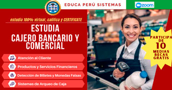  Curso online gratis: "CAJERO BANCARIO Y COMERCIAL EN BANCOS, EMPRESAS, ENTIDADES FINANCIERAS" 