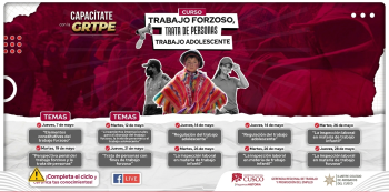  Curso online gratis - "Trabajo Forzoso, Trata de Personas y Trabajo Adolescente" GRTPE Cusco