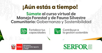  Curso online  Manejo Forestal y de Fauna Silvestre Comunitario: Gobernanza y Sostenibilidad del SERFOR