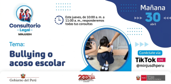  Evento online - "Bullying o acoso escolar" MINISTERIO DE JUSTICIA(MINJUS)