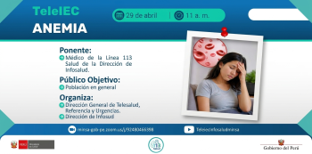  Evento online gratis - "Anemia" Ministerio de Salud
