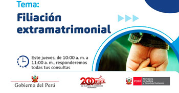  Evento online gratis Consultorio legal "Filiación extramatrimonial"del MINJUSDH