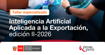 Taller online"Inteligencia artificial aplicada a la exportación"   de PROMPERU