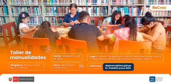  Taller presencial - "ReCrea" Biblioteca Nacional (BNP)