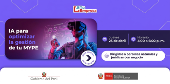  Curso online - "IA para optimizar la gestión de tu MYPE" Ministerio de la Producción