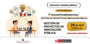  Webinar online - "Gestión de proyectos de innovación pública"  