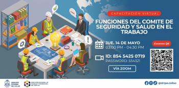  Capacitación online gratis "Funciones del Comité de Seguridad y Salud en el Trabajo" DRTPE Callao