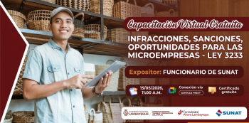  Capacitación online gratis Infracciones, sanciones, y nuevas oportunidades para las microempresas - Ley 32335