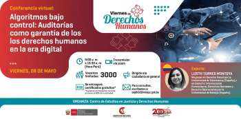 Capacitación online - "Viernes de derechos humanos: Algoritmos bajo control" MINJUSDH