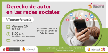  Conferencia online gratis - "Derecho de autor en las redes sociales" INDECOPI