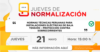 Conferencia online gratis - "Jueves De Normalización: Seguridad en instalaciones eléctricas" Inacal