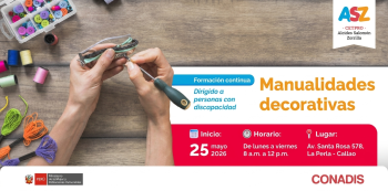  Curso presencial Gratis - "Manualidades decorativas" MIMP Conadis