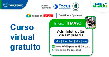 Curso online gratis "Administración de empresas" de la Municipalidad Distrital de Tambogrande