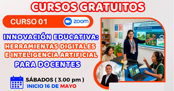 Curso online gratis: "INNOVACIÓN EDUCATIVA: HERRAMIENTAS DIGITALES E INTELIGENCIA ARTIFICIAL PARA DOCENTES" 