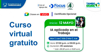 Curso online gratis "Inteligencia artificial aplicada al trabajo" de la Municipalidad Distrital de Tambogrande