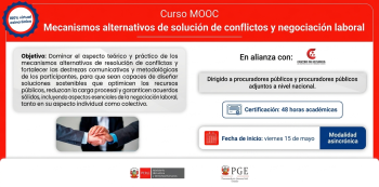  Curso virtual - "Mecanismos alternativos de solución de conflictos y negociación laboral" 