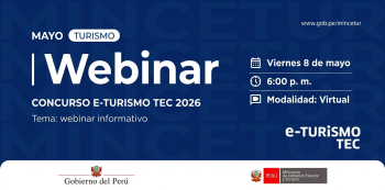 Webinar online gratis - "E-Turismo TEC 2026" Mincetur