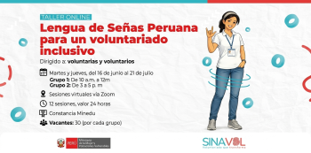  Taller online - "Lengua de señas peruana para un voluntariado inclusivo" Ministerio de la Mujer (MIMP)