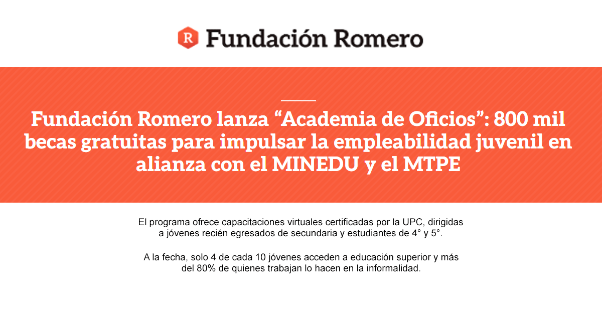  Beca Academia de Oficios de la Fundación Romero