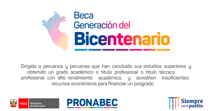 Beca Generación del Bicentenario - Convocatoria 2024 Pronabec