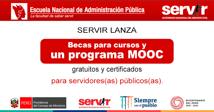 Becas Servir 2023 - Cursos gratuitos para Servidores Públicos