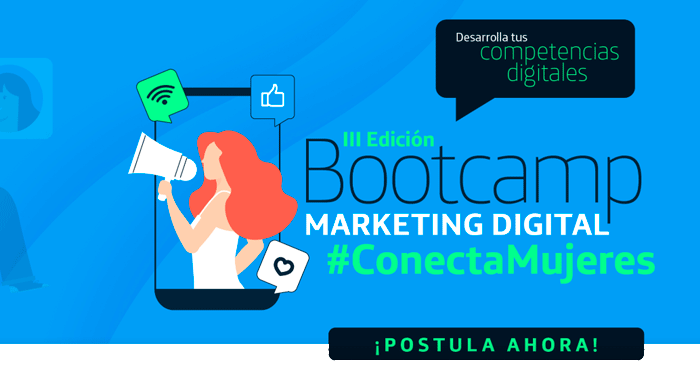 Becas 2024 para el Bootcamp de Marketing Digital #ConectaMujeres