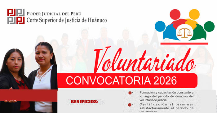 Programa de Voluntariado de la Corte Superior de Justicia de Huánuco