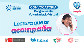 Programa de Voluntariado Lectura que te acompaña de  EsSalud - Convocatoria 