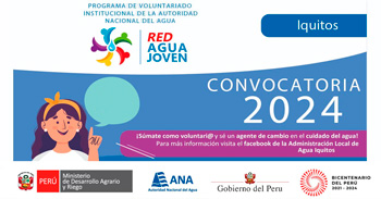 Programa de Voluntariado Red Agua Joven 2024 ALA Iquitos - Convocatoria ANA